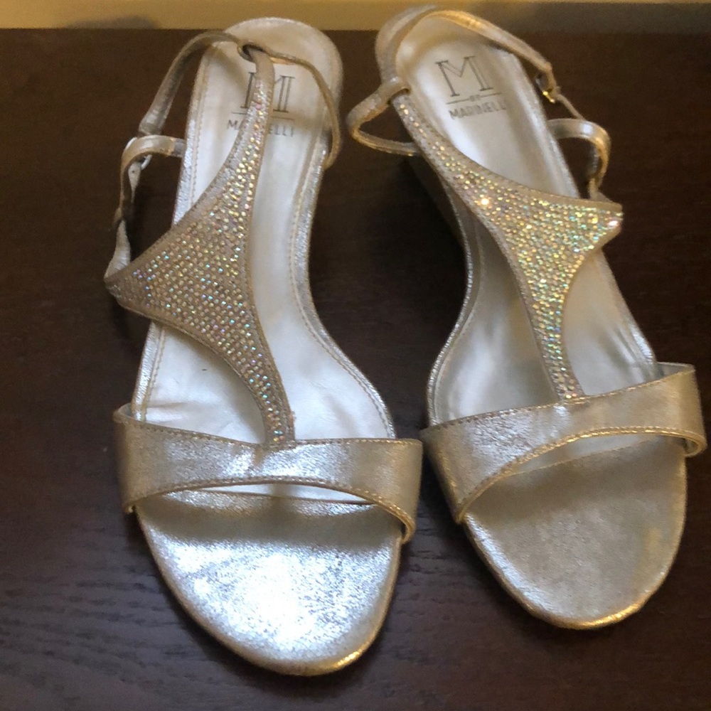 Dressy sandals silver wedge